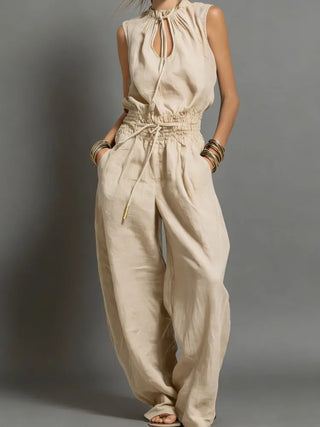 Georgia Wide-Leg Drawstring Jumpsuit