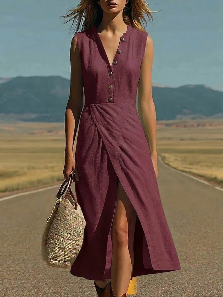 Ginnie Luftiges Midi-Kleid mit Knopfdetails