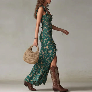 Margo Elegantes Floral Maxikleid mit Schlitz