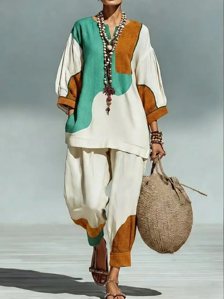 Solira Relaxed Lantern Sleeve Jumpsuit Set