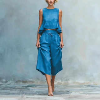 Katana Ruffle Crop Top Set