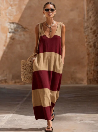 Leura Gestreiftes Fließendes Sommerkleid