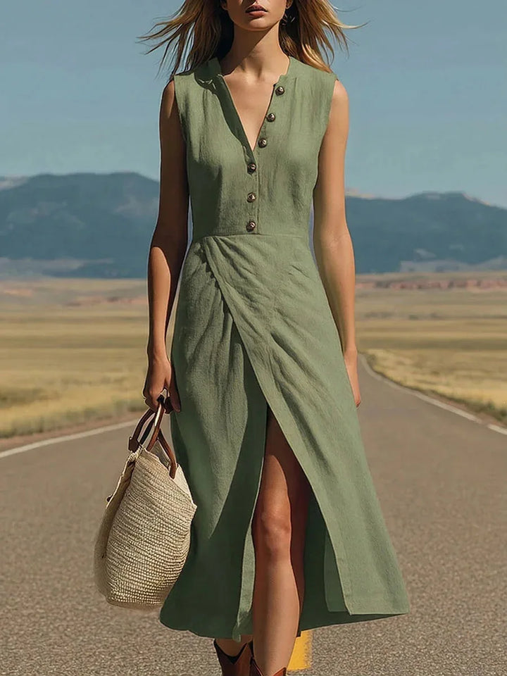 Ginnie Luftiges Midi-Kleid mit Knopfdetails