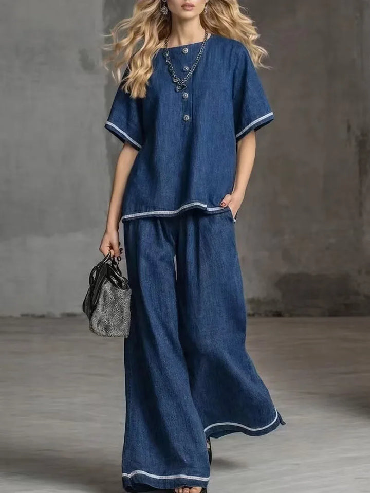 Zephyra Relaxed Wide-Leg Lounge Set