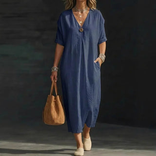 Elara Luftiges V-Ausschnitt Maxikleid