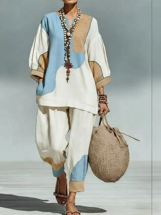 Solira Relaxed Lantern Sleeve Jumpsuit Set