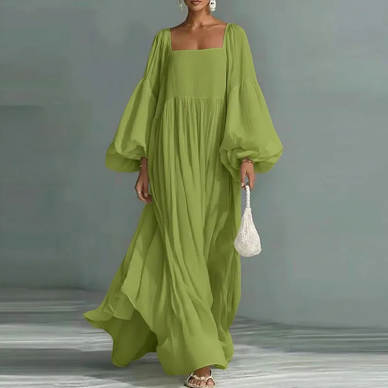 Azolla Maxikleid mit quadratischem Dekolleté