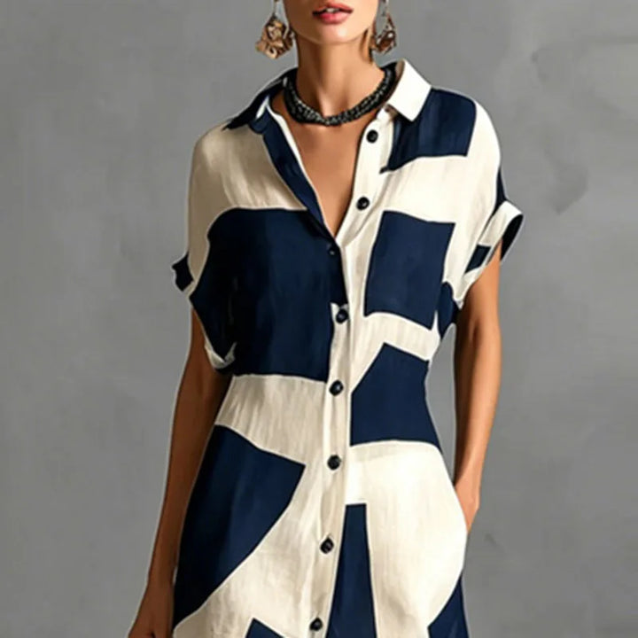 Victoria Bedrucktes Maxikleid mit Knopfleiste