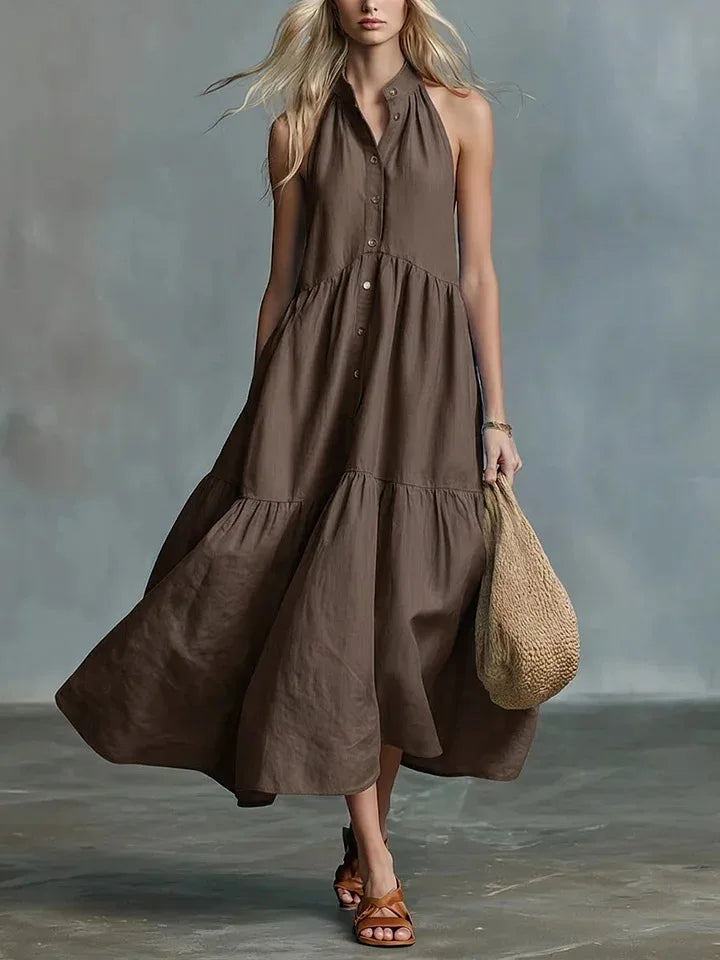 Carol Flowing Halter Midi Dress