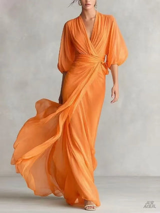 Vanessa V-Neck Chiffon Dress
