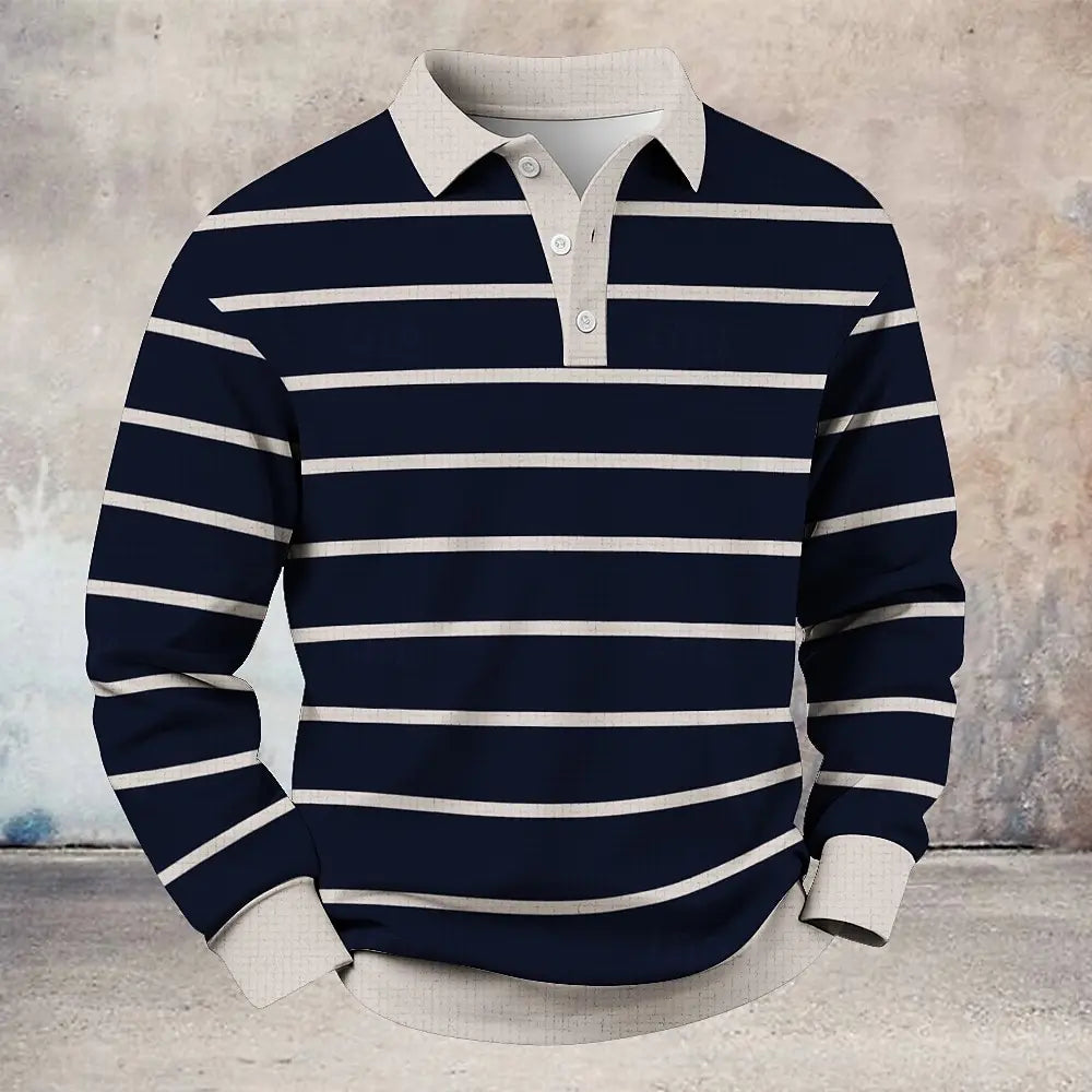 Gavin Atmungsaktives Gestreiftes Poloshirt