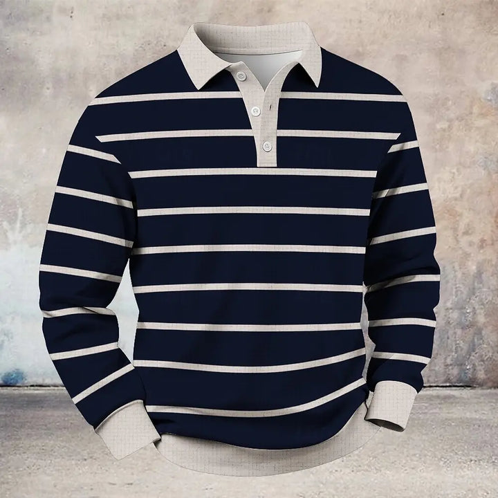 Gavin Atmungsaktives Gestreiftes Poloshirt
