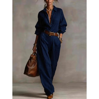 Avery Relaxed Fit Button-Up Lounge Set