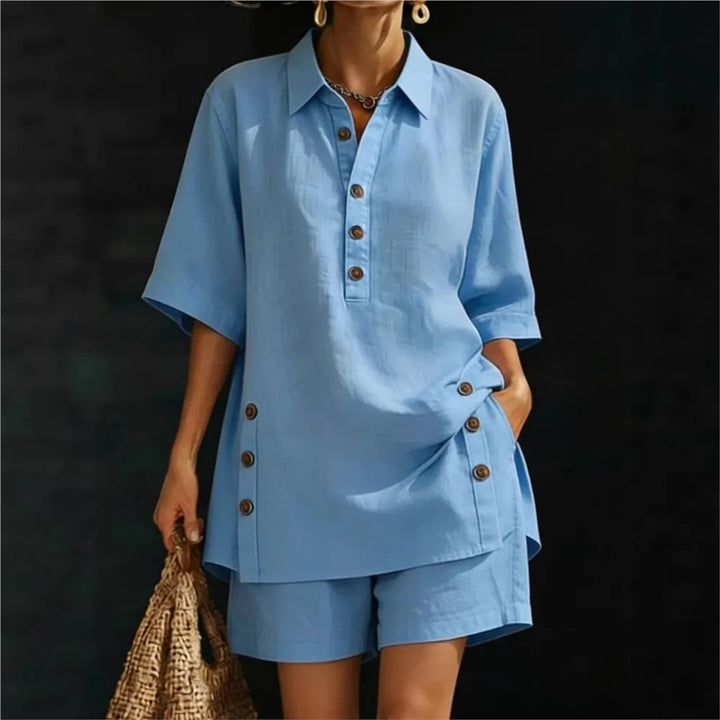 Martha Kurzarm-Button-Up-Set