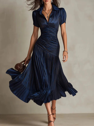 Zaffira Midi Kleid mit Falten