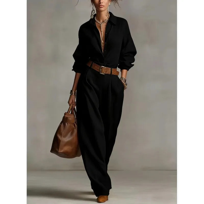 Avery Relaxed Fit Button-Up Lounge Set