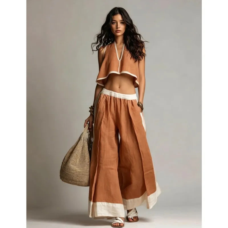 Nerina Weites Bein Zweiteiliges Outfit