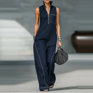 Brenda Ärmelloser Jumpsuit mit weitem Schnitt