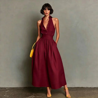 Carolina Kragen Midi Kleid