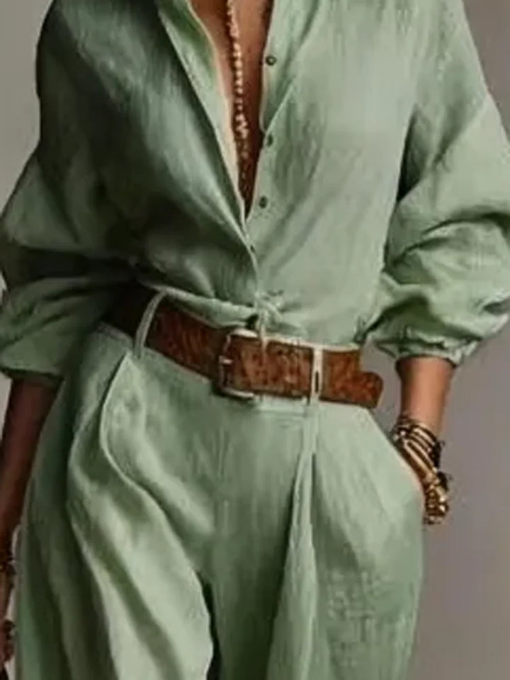 Avery Relaxed Fit Button-Up Lounge Set