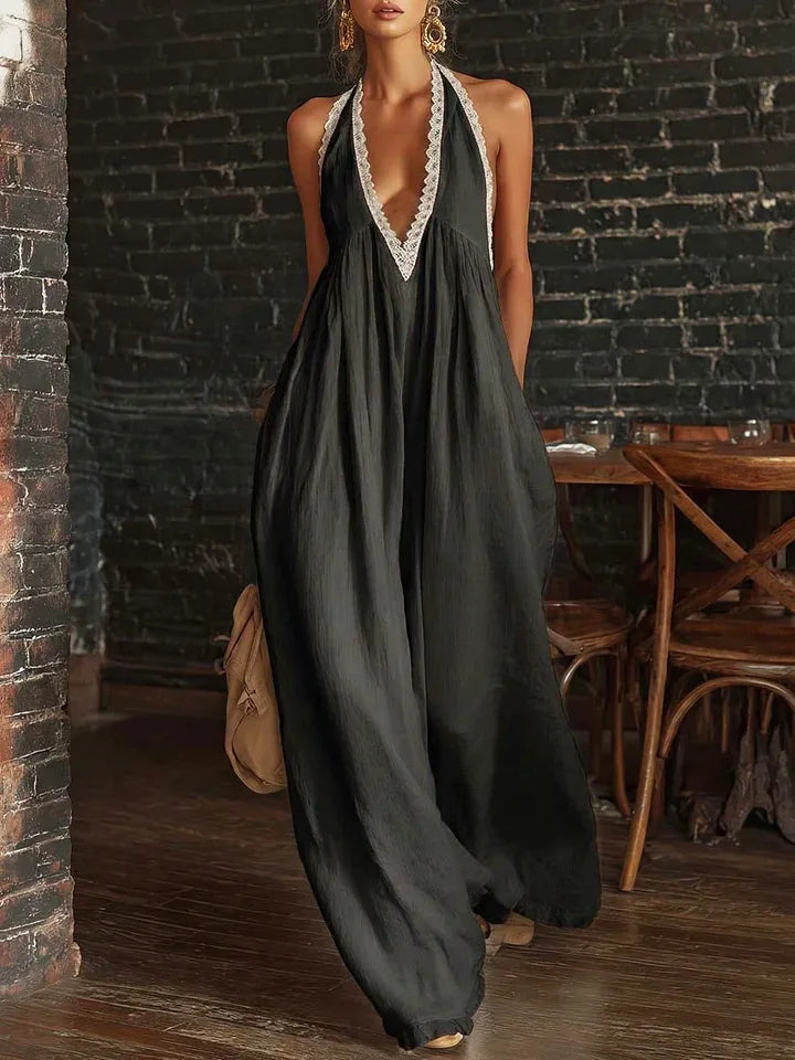 Maxikleid mit Spitzenbesatz von Helena