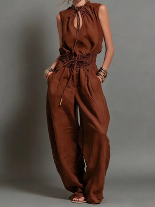 Georgia Wide-Leg Drawstring Jumpsuit