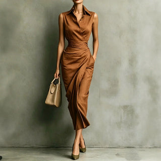 Dorian Midi-Kleid mit tailliertem Design