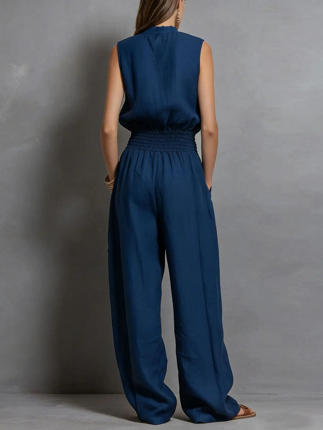 Georgia Wide-Leg Drawstring Jumpsuit