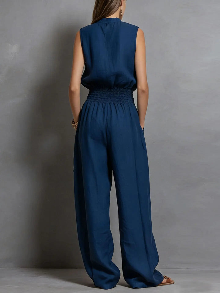 Georgia Wide-Leg Drawstring Jumpsuit