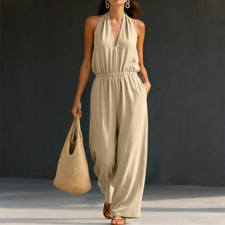 Valessia Breezy Halter Jumpsuit