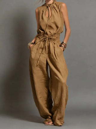 Georgia Wide-Leg Drawstring Jumpsuit
