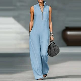 Brenda Ärmelloser Jumpsuit mit weitem Schnitt