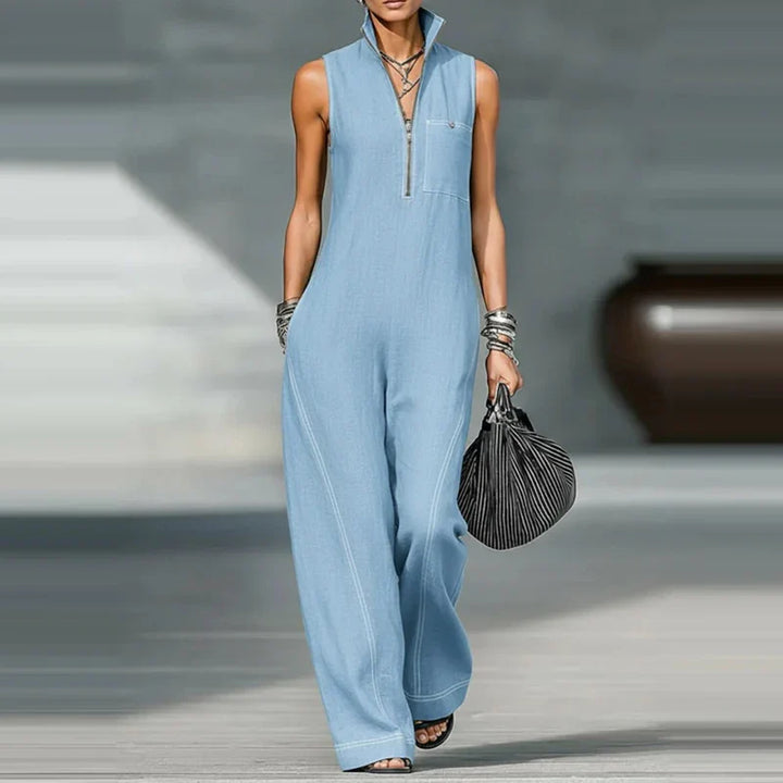 Brenda Ärmelloser Jumpsuit mit weitem Schnitt