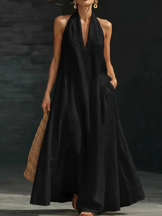 Darlene Fließendes Leinen Maxi-Kleid