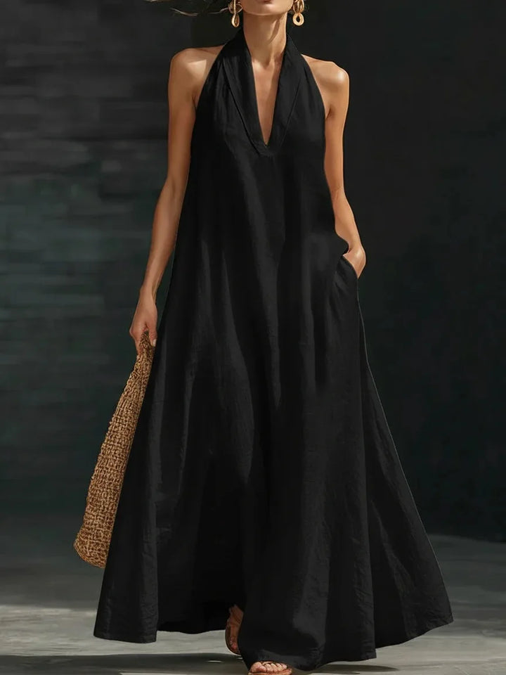 Darlene Fließendes Leinen Maxi-Kleid