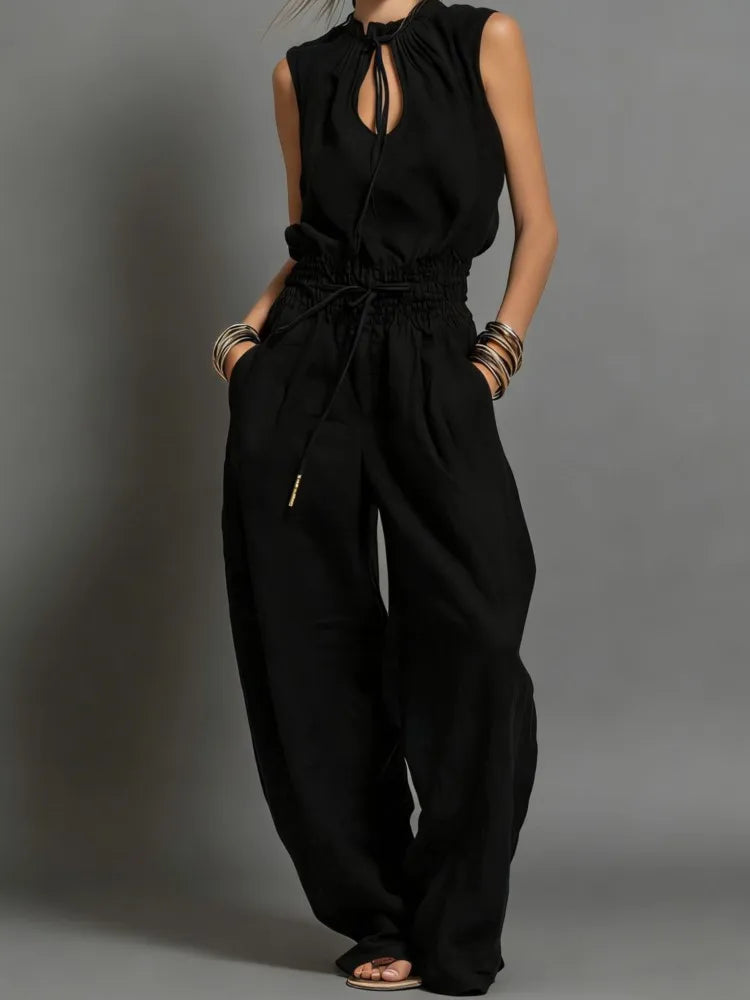 Georgia Wide-Leg Drawstring Jumpsuit