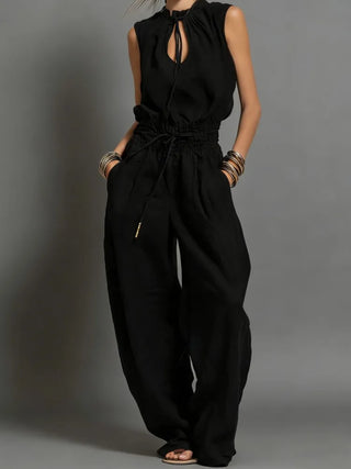 Georgia Wide-Leg Drawstring Jumpsuit
