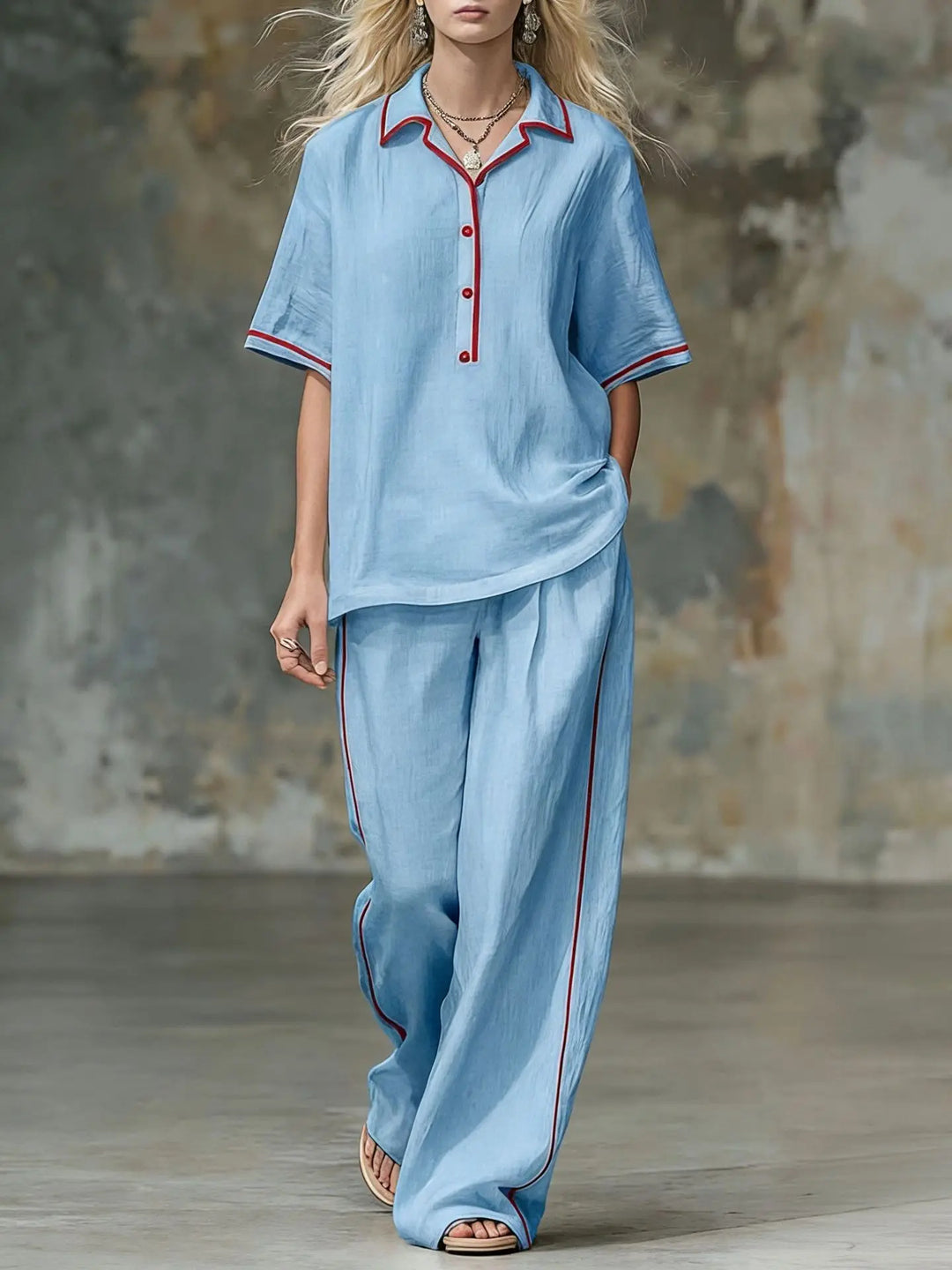 Margaux Bequemes Weitbein-Hosen-Set