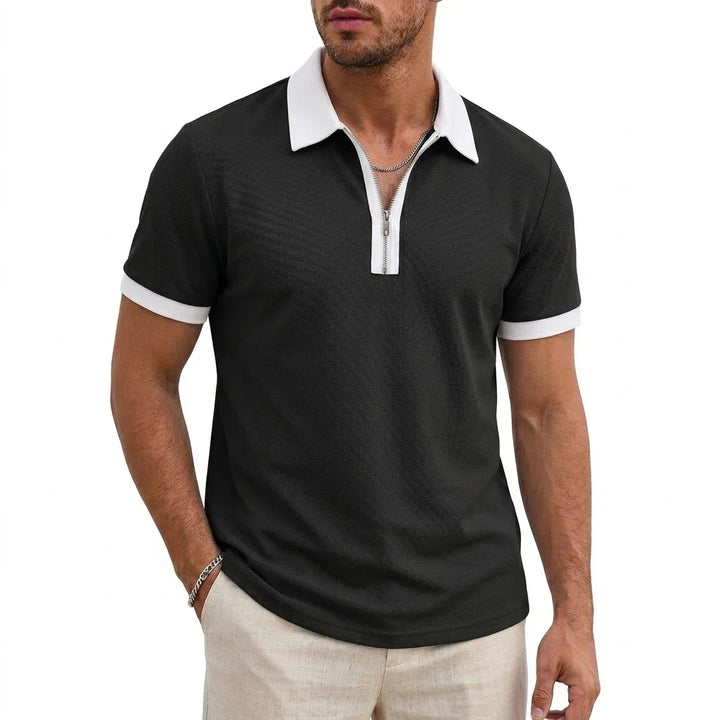 David Atmungsaktives Polo-Shirt mit Reißverschluss