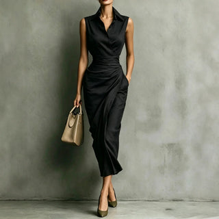 Dorian Midi-Kleid mit tailliertem Design