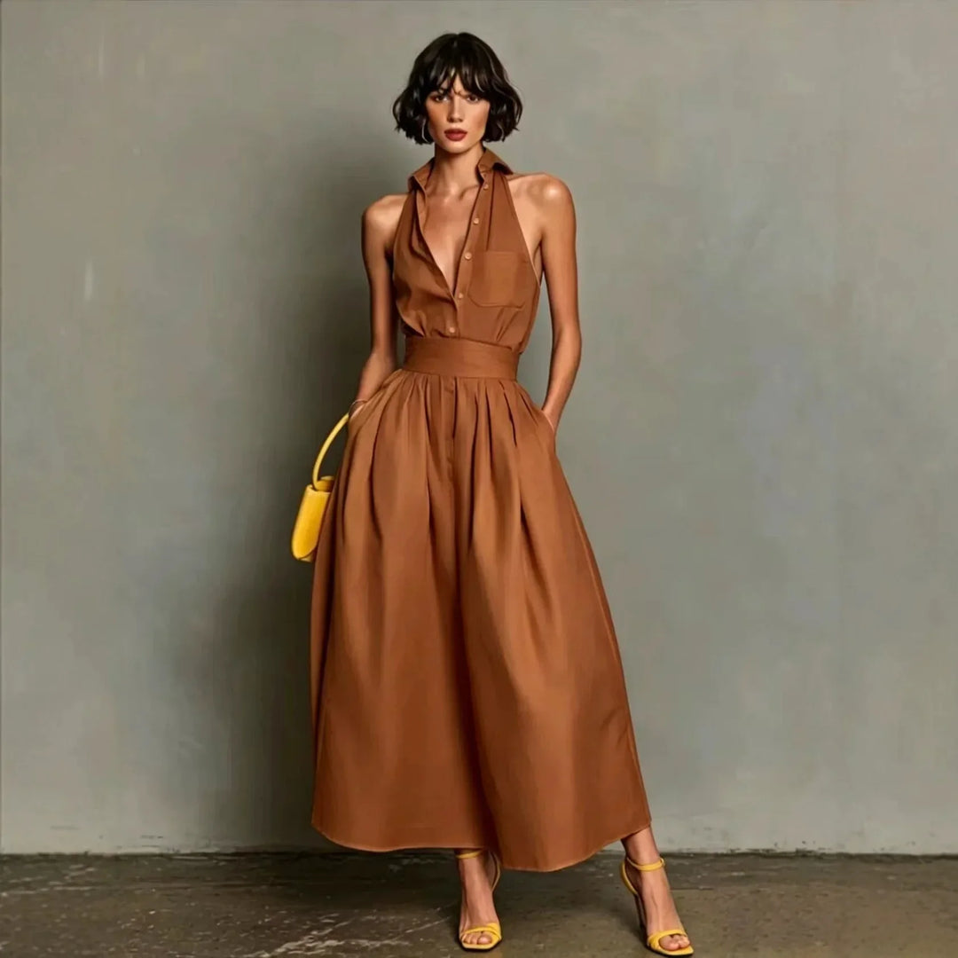 Carolina Kragen Midi Kleid