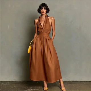 Carolina Kragen Midi Kleid