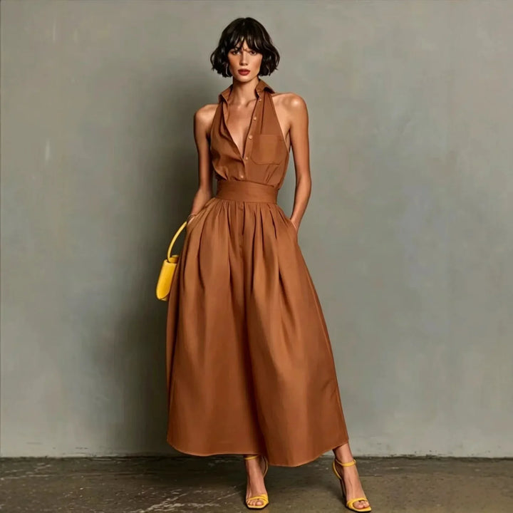 Carolina Kragen Midi Kleid