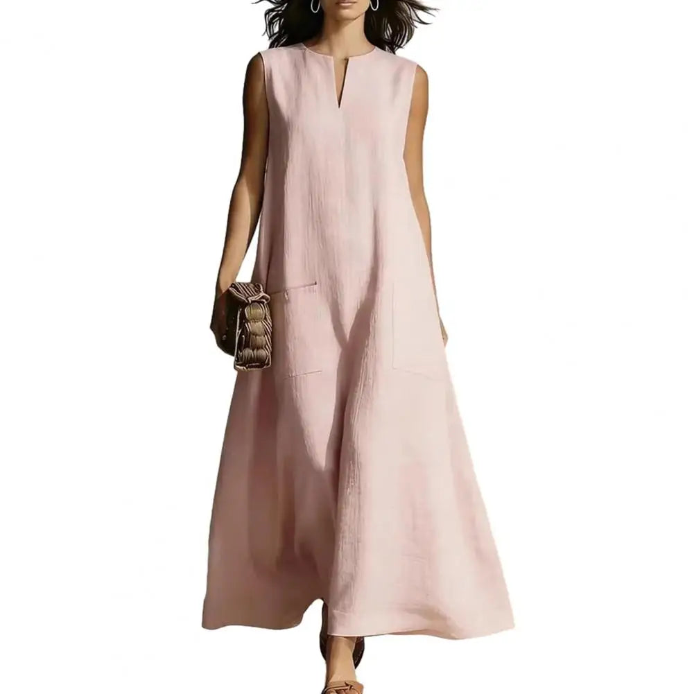 Palmer Ärmelloses Maxi-Sommerkleid in A-Linie