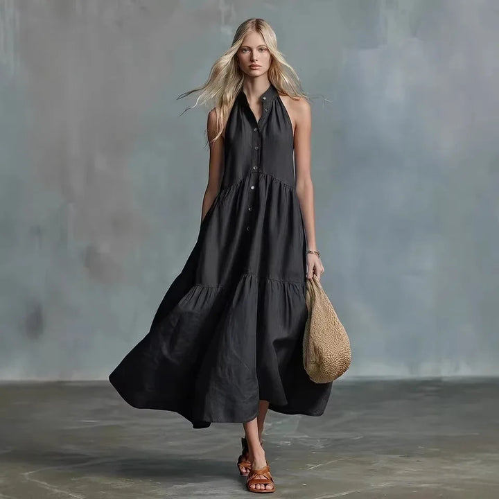 Carol Flowing Halter Midi Dress