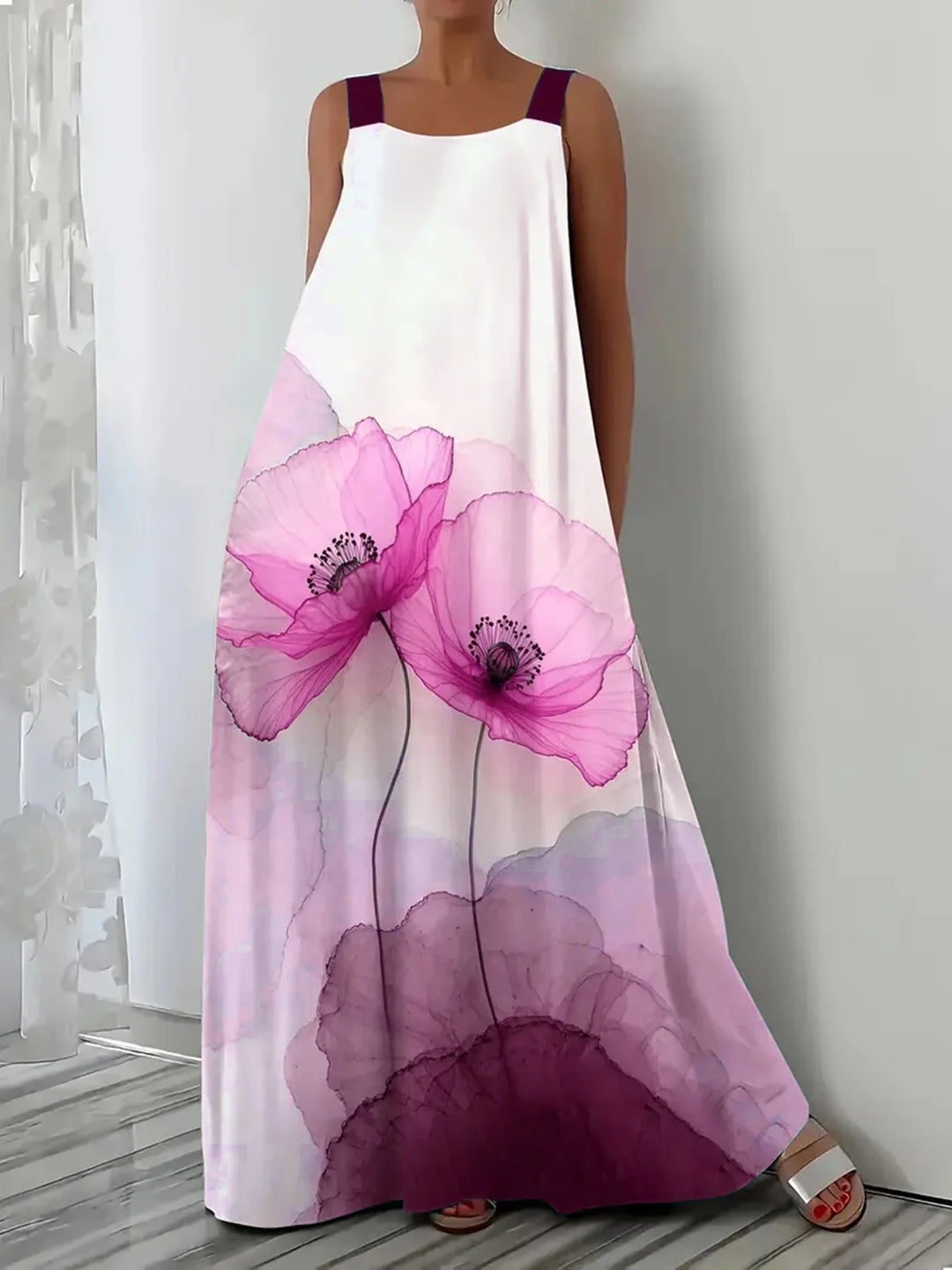 Jessy Ärmelloses Maxi-Kleid mit Blumenmuster