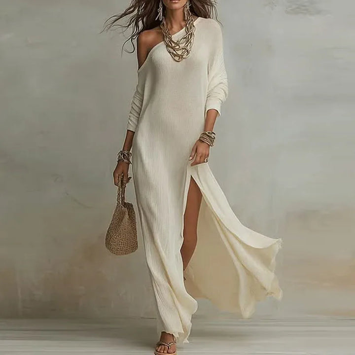 Elenora One-Shoulder Knit Dress
