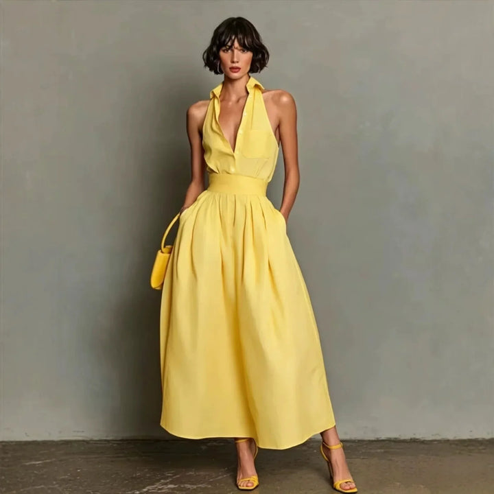 Carolina Kragen Midi Kleid