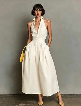 Carolina Kragen Midi Kleid