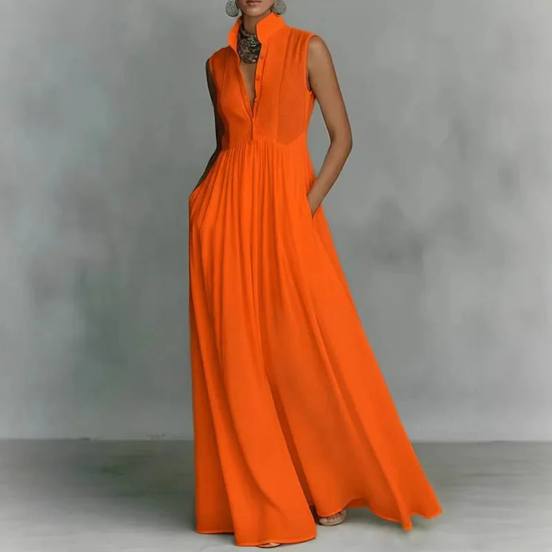 Shakira Ärmelloses Maxikleid mit Rüschen